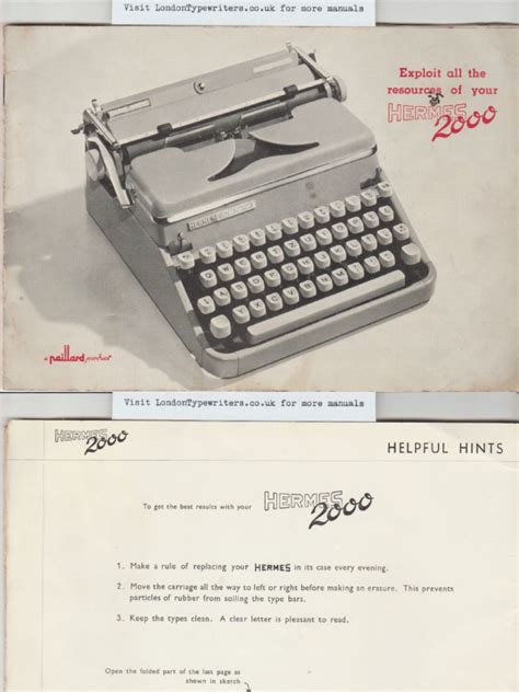 hermes 2000 manual|Typewriter Ephemera: Hermes 2000 Instruction Manual .